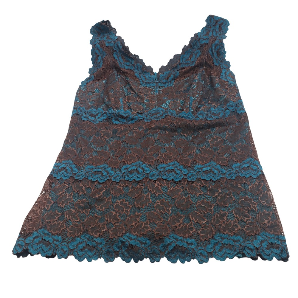Tia Lyn Womens Lace Camisole Tank Top‎ Size 2 Brown Teal